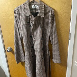 TOPMAN Men's Checkered Long / Trench Coat (Medium)